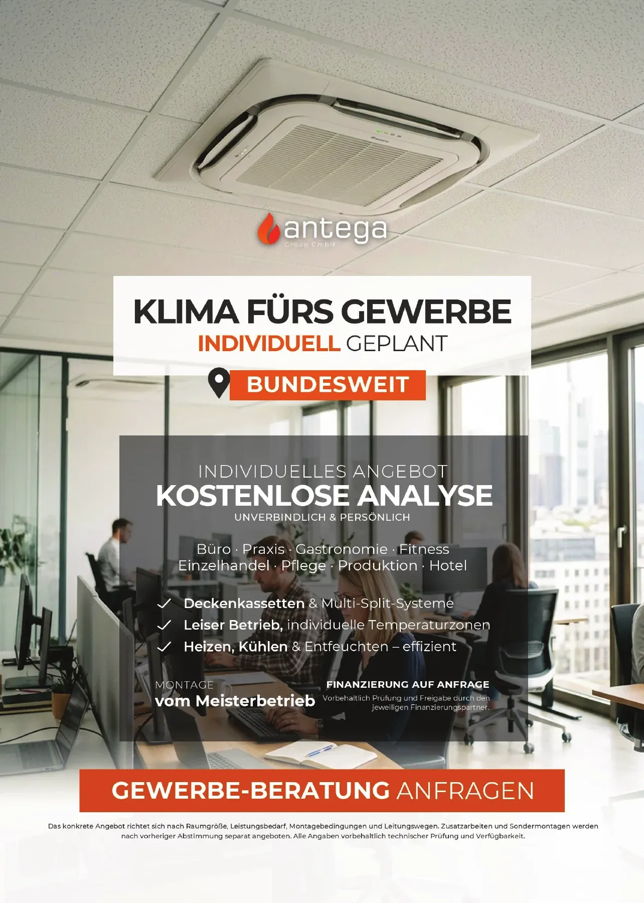 A5-Flyer Klima für Gewerbe