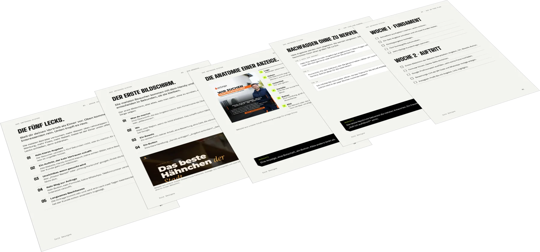 Mehrere Innenseiten des E-Books aufgefächert