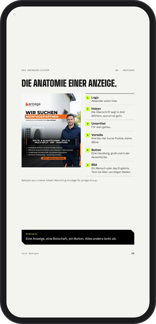 Seite aus dem E-Book auf dem Handy