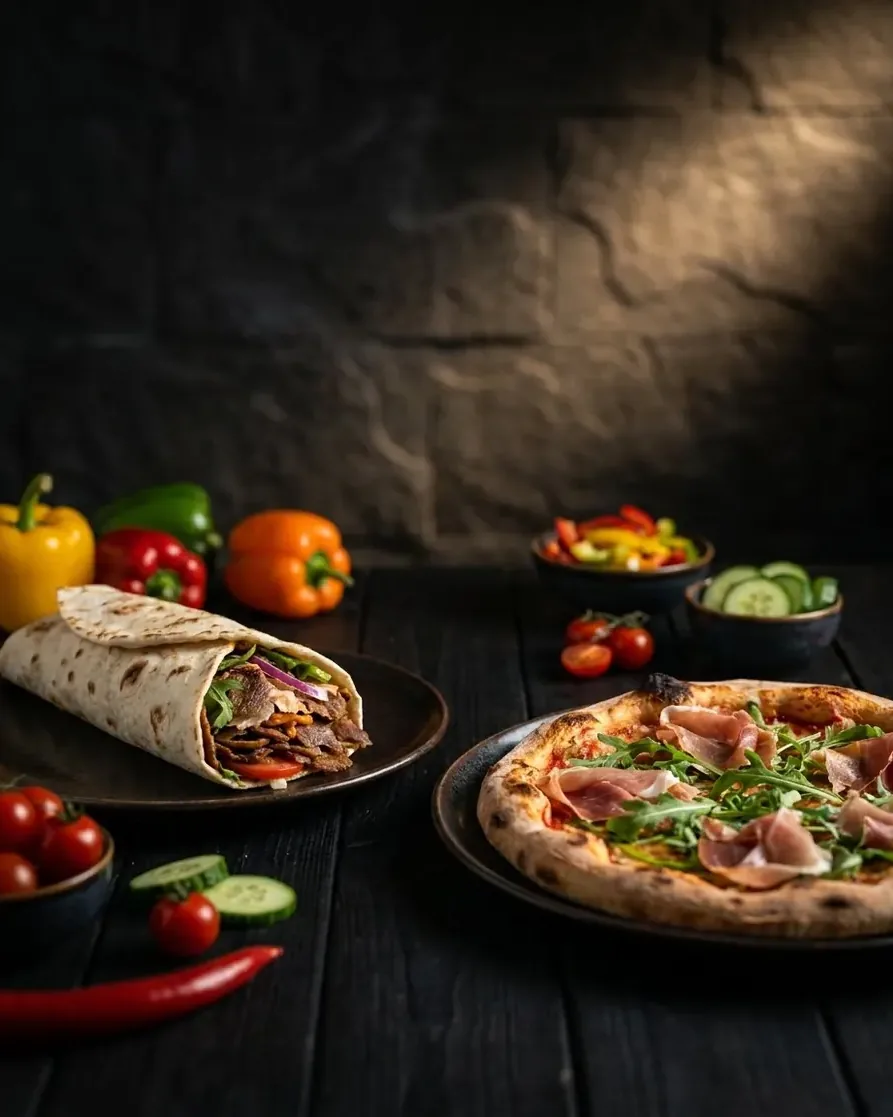 Foodfoto von Döner und Pizza für DönerFabriq Gaggenau